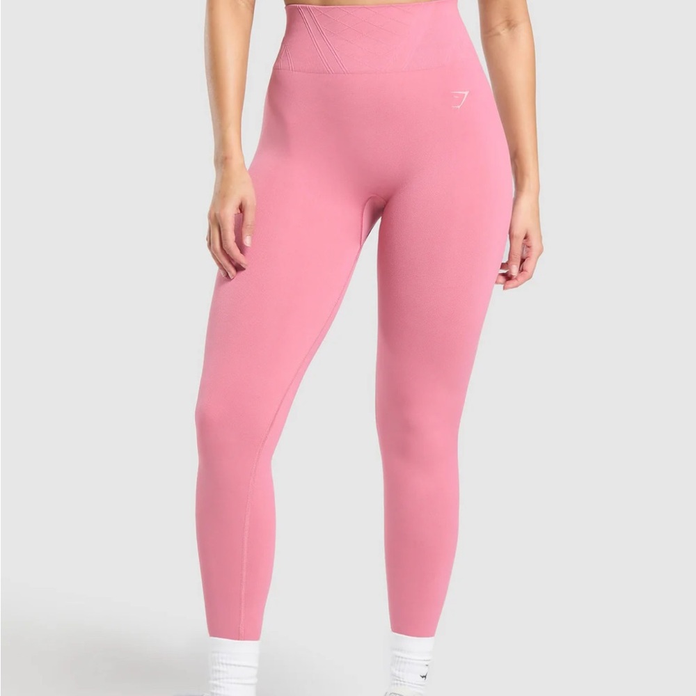 GYM SHARK - Women’s Corset Seamless Leggings - Small Body Fit - Pink🩷